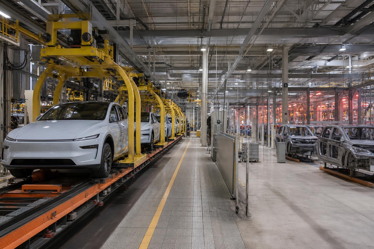 Elektromos autók egy amerikai autógyár összeszerelősorán
