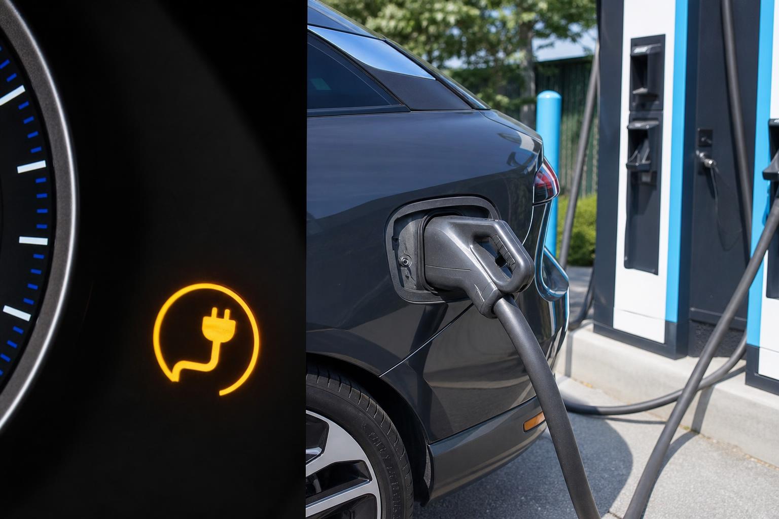 Elektromos autó CCS csatlakozóval DC-töltőállomáson