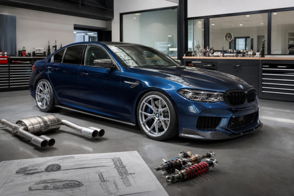AC Schnitzer által átalakított BMW egy tuningműhelyben