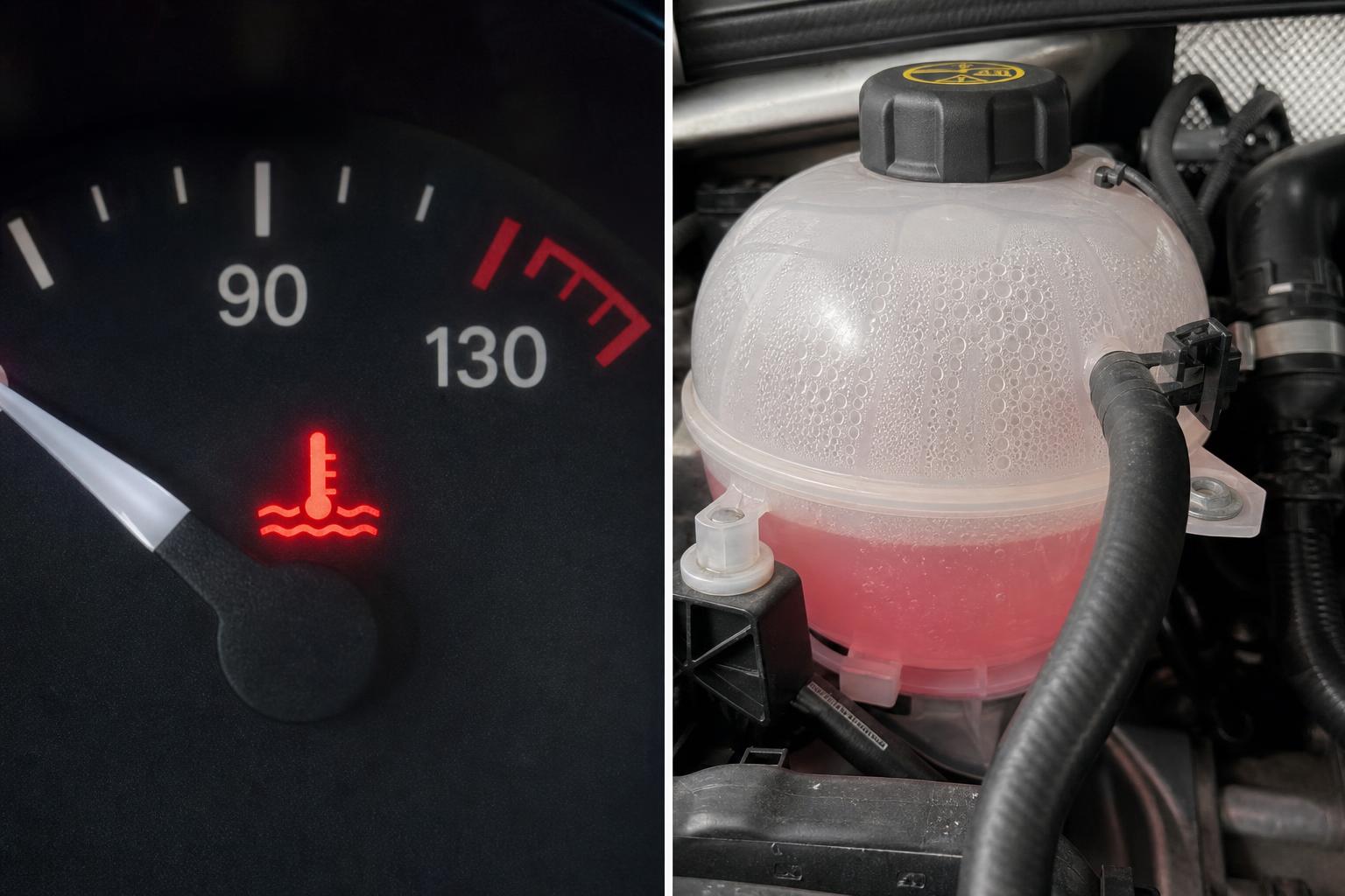 Hideg motor kiegyenlítő tartályában látható buborékok a hűtőfolyadékban