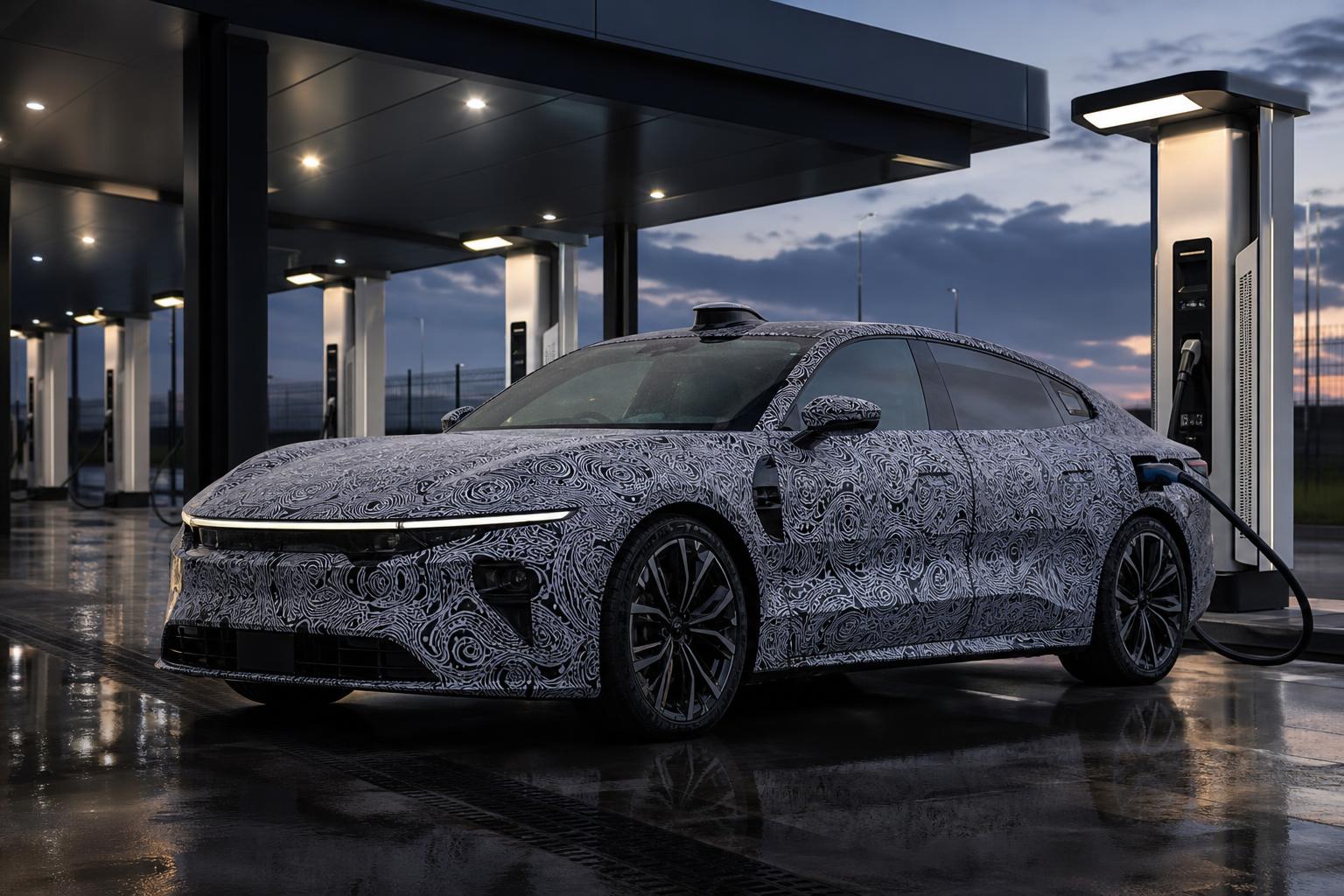 Álcázott Yangwang elektromos luxusszedán egy megawattos töltőnél