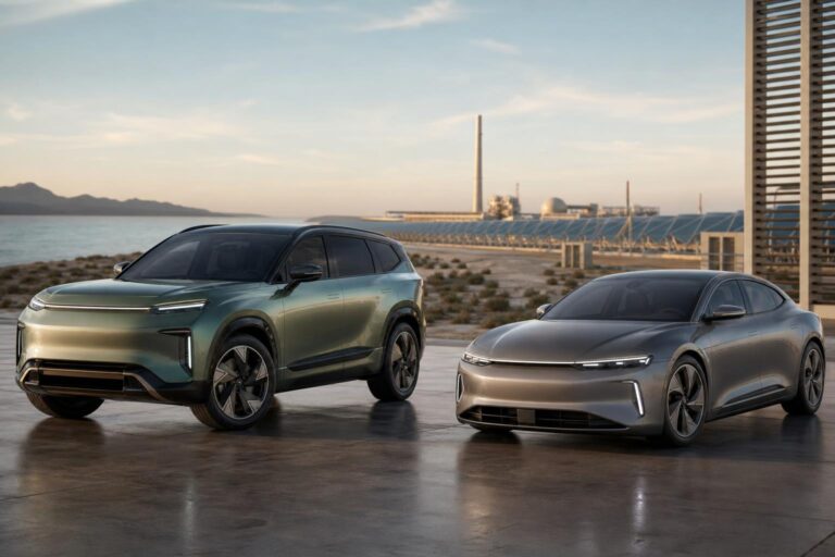 A Ceer futurisztikus elektromos SUV-ja és limuzinja szaúdi környezetben