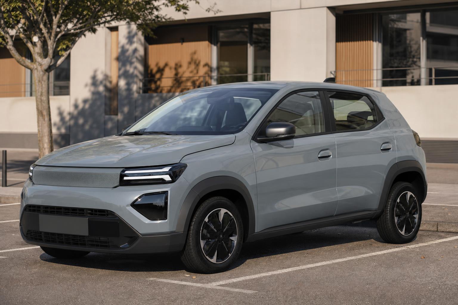 Jövőbeli elektromos Dacia Sandero jellegzetes kisautós karosszériával