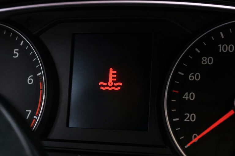 Autó motorterében látható kiegyenlítő tartály és hűtőcsövek a hűtőrendszer levegősödésének szemléltetéséhez