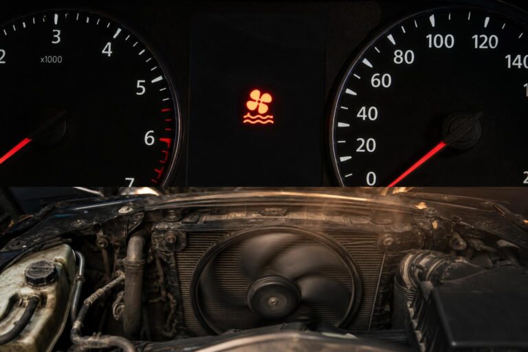 Motorleállítás után még működő hűtőventilátor a motortérben