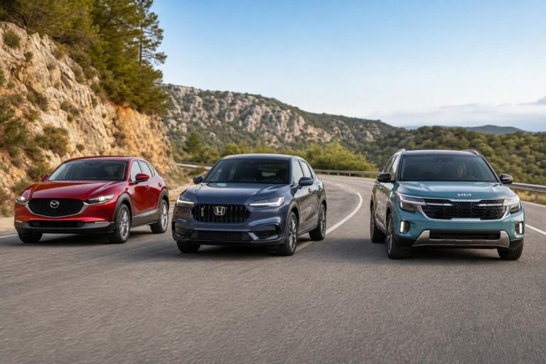 Mazda CX-30, Honda ZR-V és Kia Seltos összehasonlítása egy tesztúton