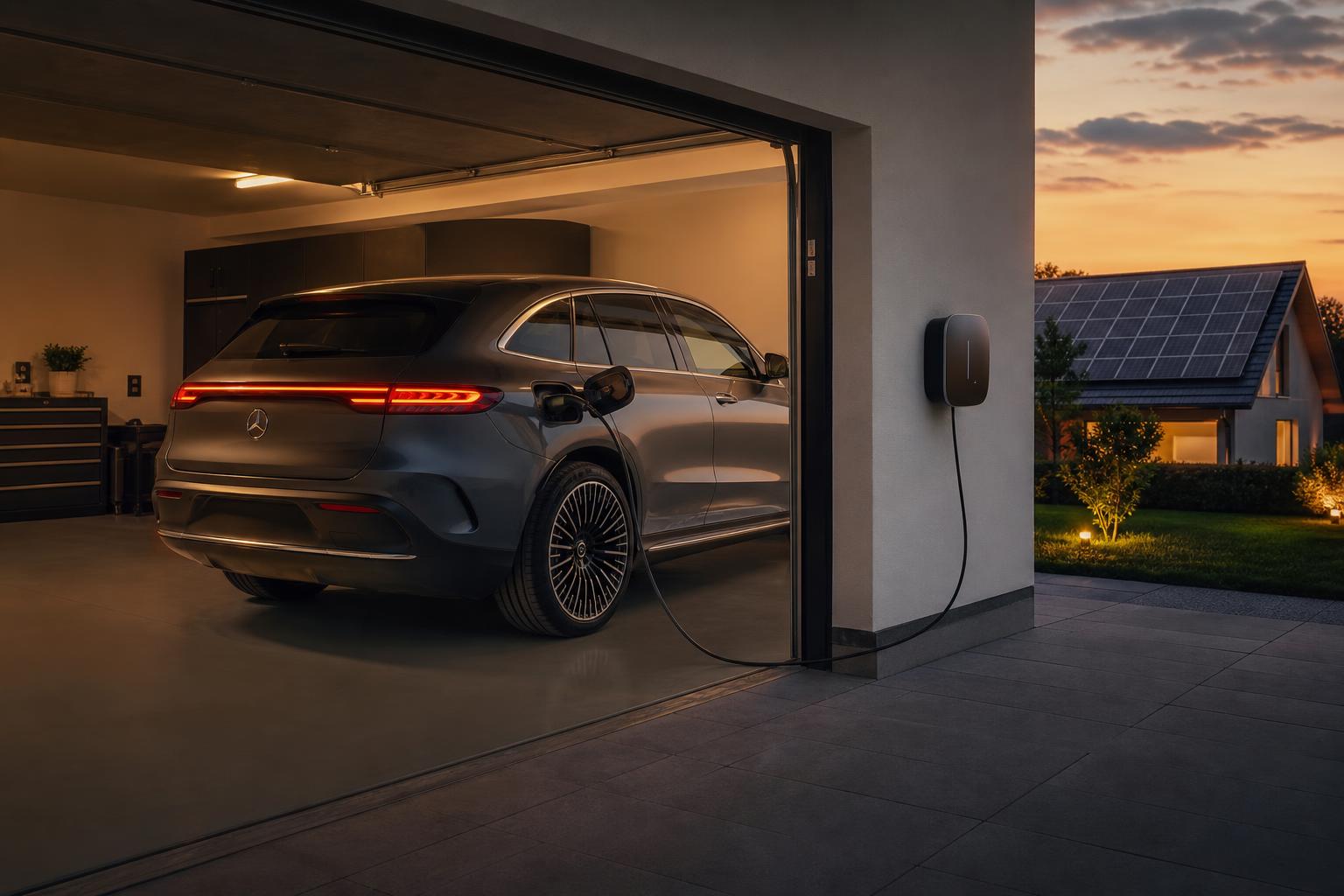 Mercedes elektromos autó intelligens otthoni töltése AC-wallboxról
