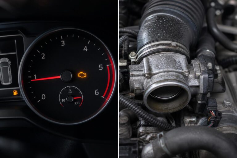 Hidegindításkor problémás motor fojtószelepe és levegőcsöve a motortérben