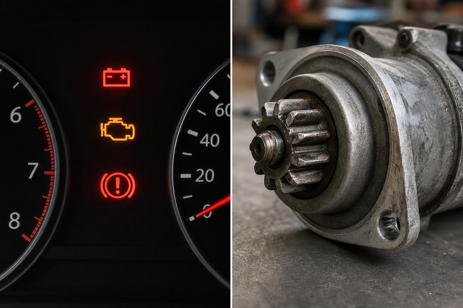 Közelkép egy kopott bendix fogaskerekéről és az önindító mechanikájáról