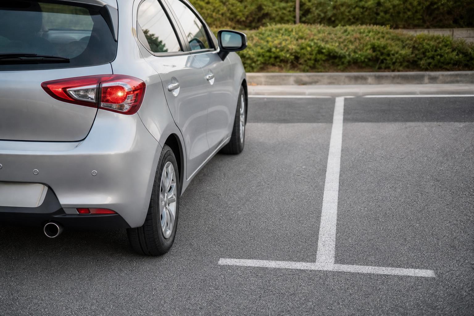Kezdő vezető gyakorlása üres parkolóhelyre történő beállással