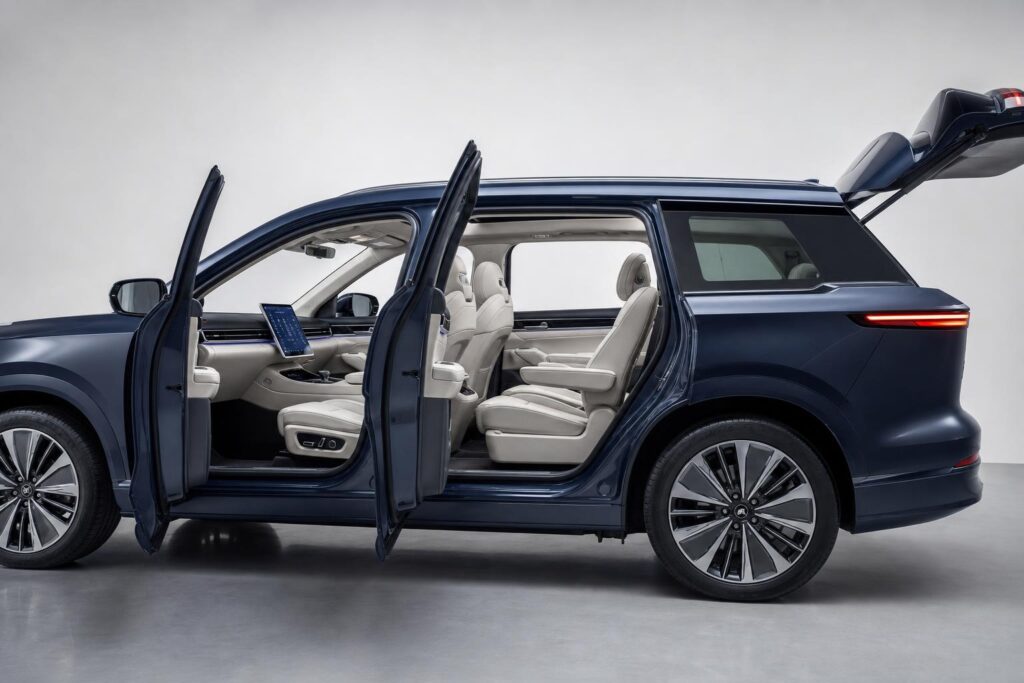A Skoda Peaq tágas, hétszemélyes elektromos SUV utastere