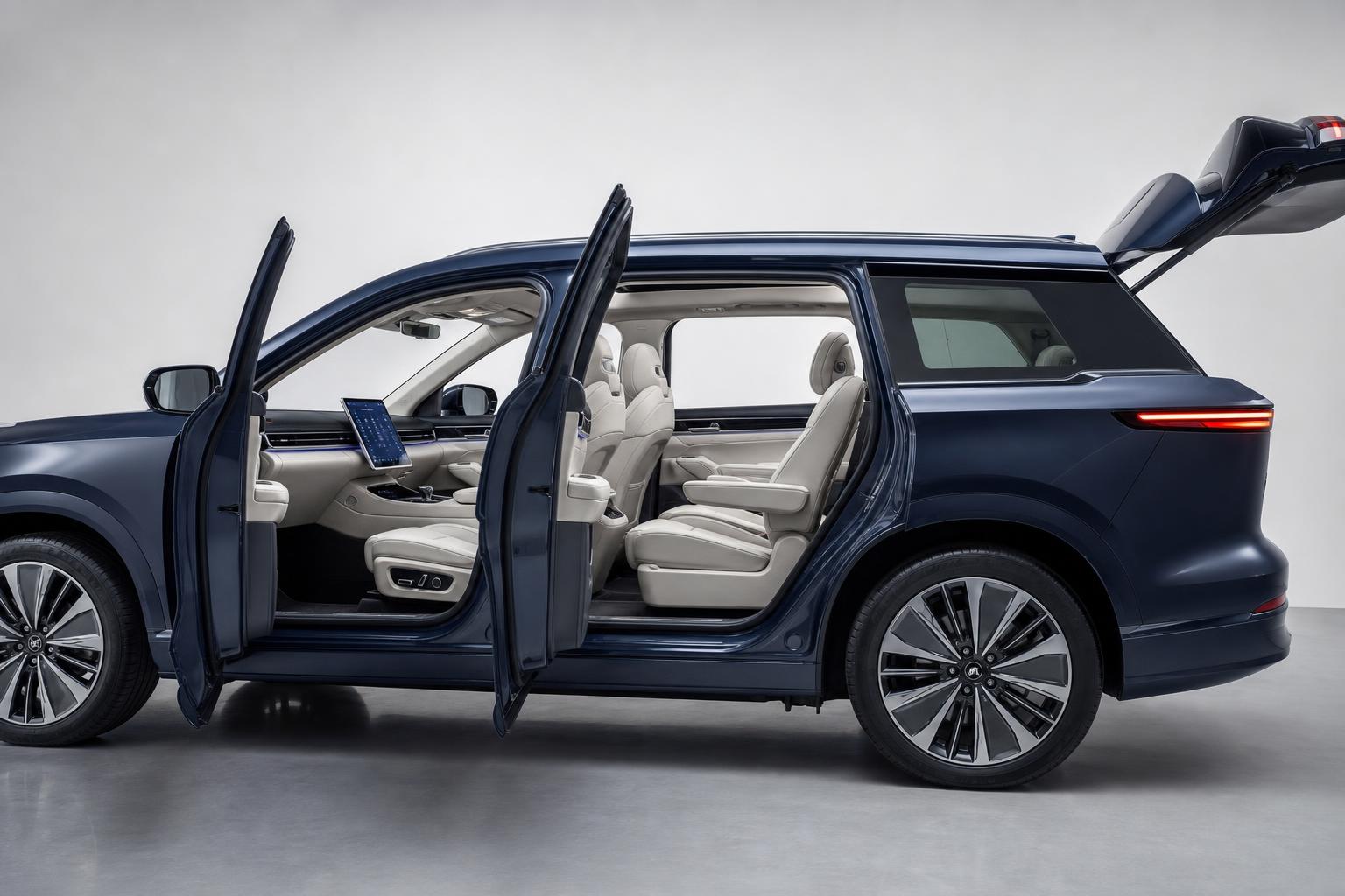 A Skoda Peaq tágas, hétszemélyes elektromos SUV utastere