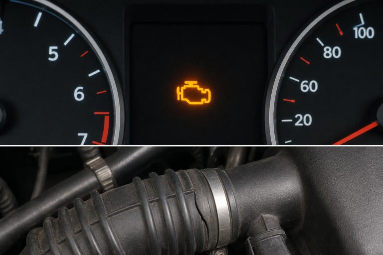 Repedt szívócső és szívórendszer közeli, élethű képe egy autó motorterében