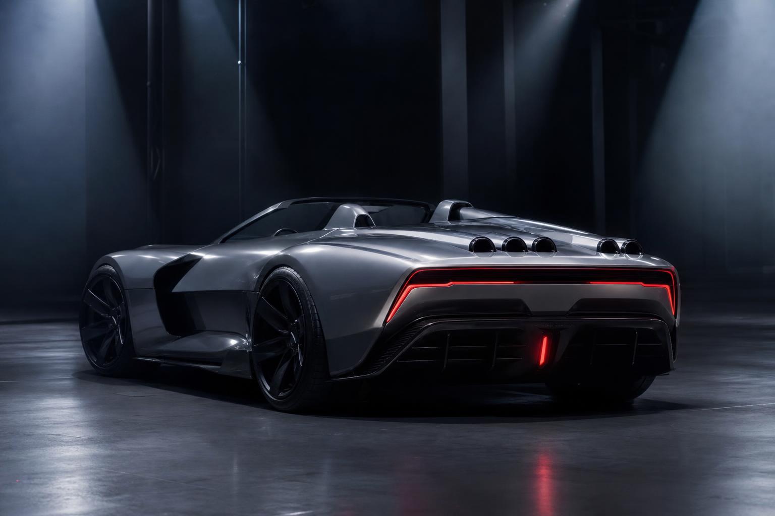 A Tesla Roadster futurisztikus prototípusa a bemutató előtt
