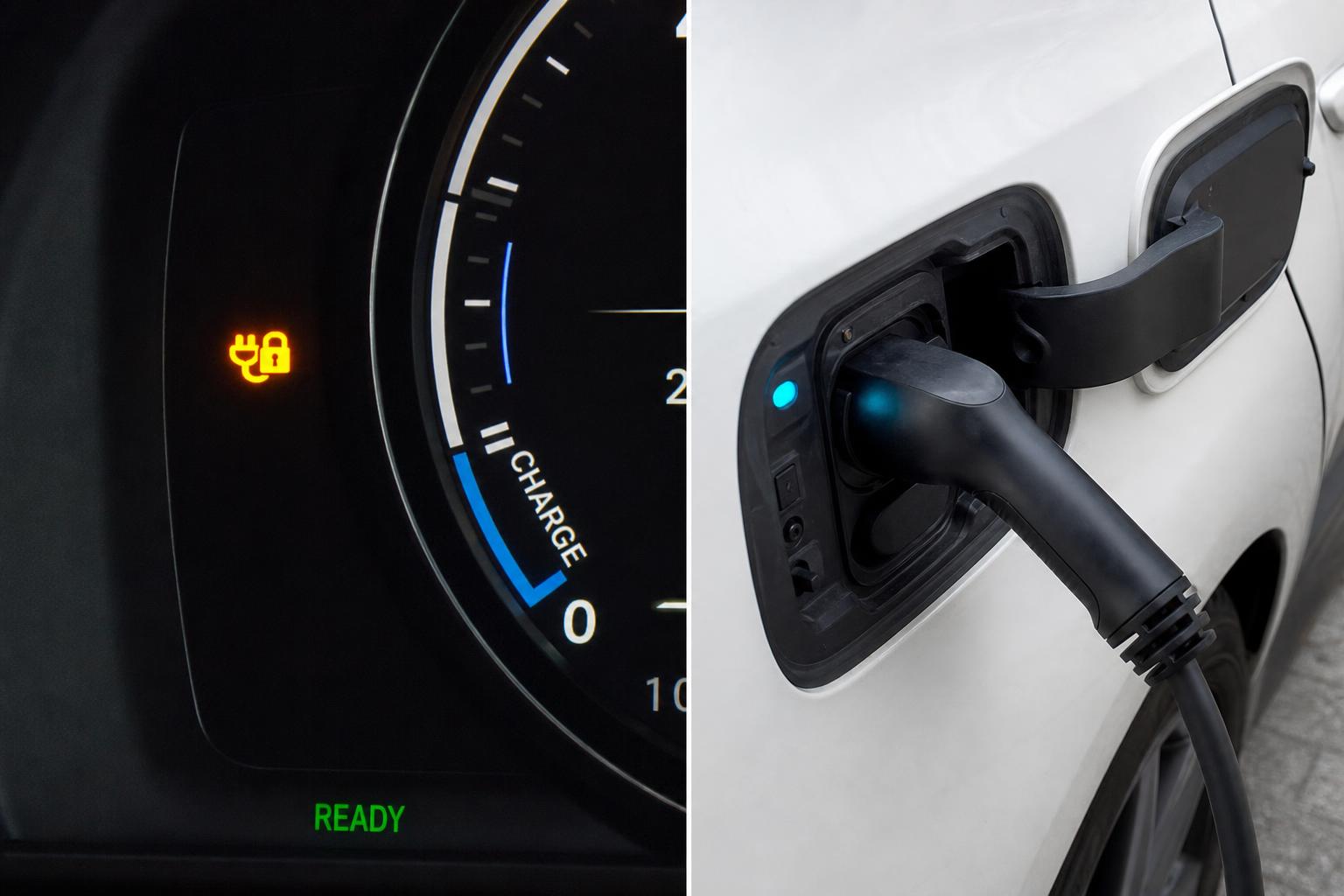 Elektromos autó töltőcsatlakozója beragadt töltőkábellel