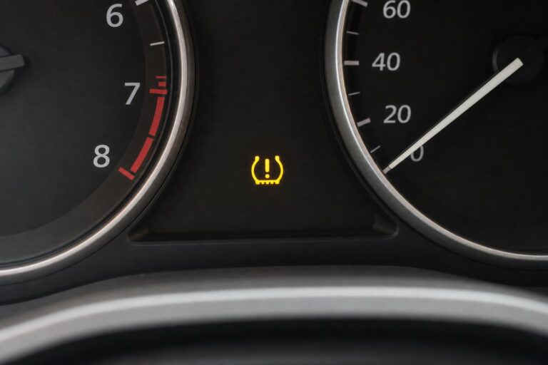 Autó műszerfala világító TPMS- és guminyomás-figyelmeztető ikonnal
