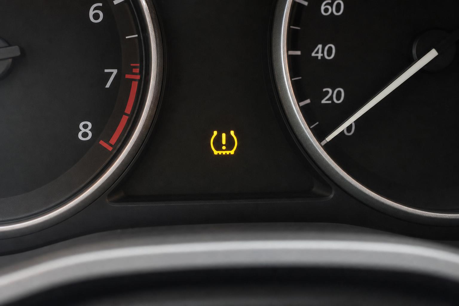 Autó műszerfala világító TPMS- és guminyomás-figyelmeztető ikonnal