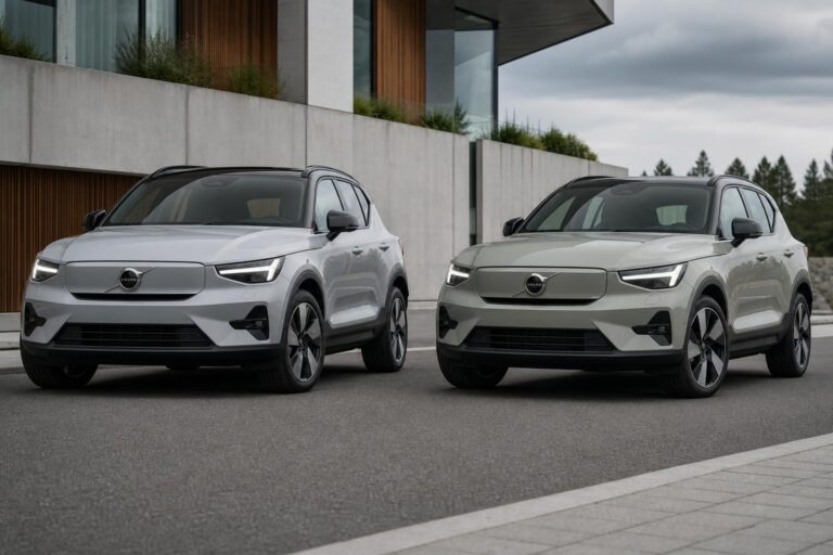 Frissített Volvo XC40 és elektromos EX40 egymás mellett