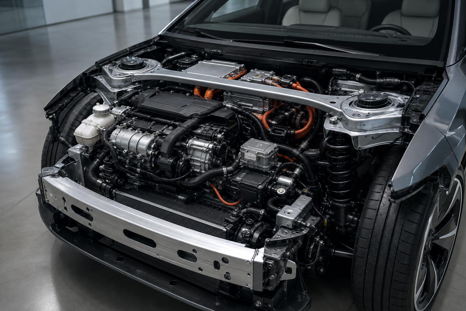Audi elektromos autóba tervezett hatótávnövelő rendszerének szemléltetése