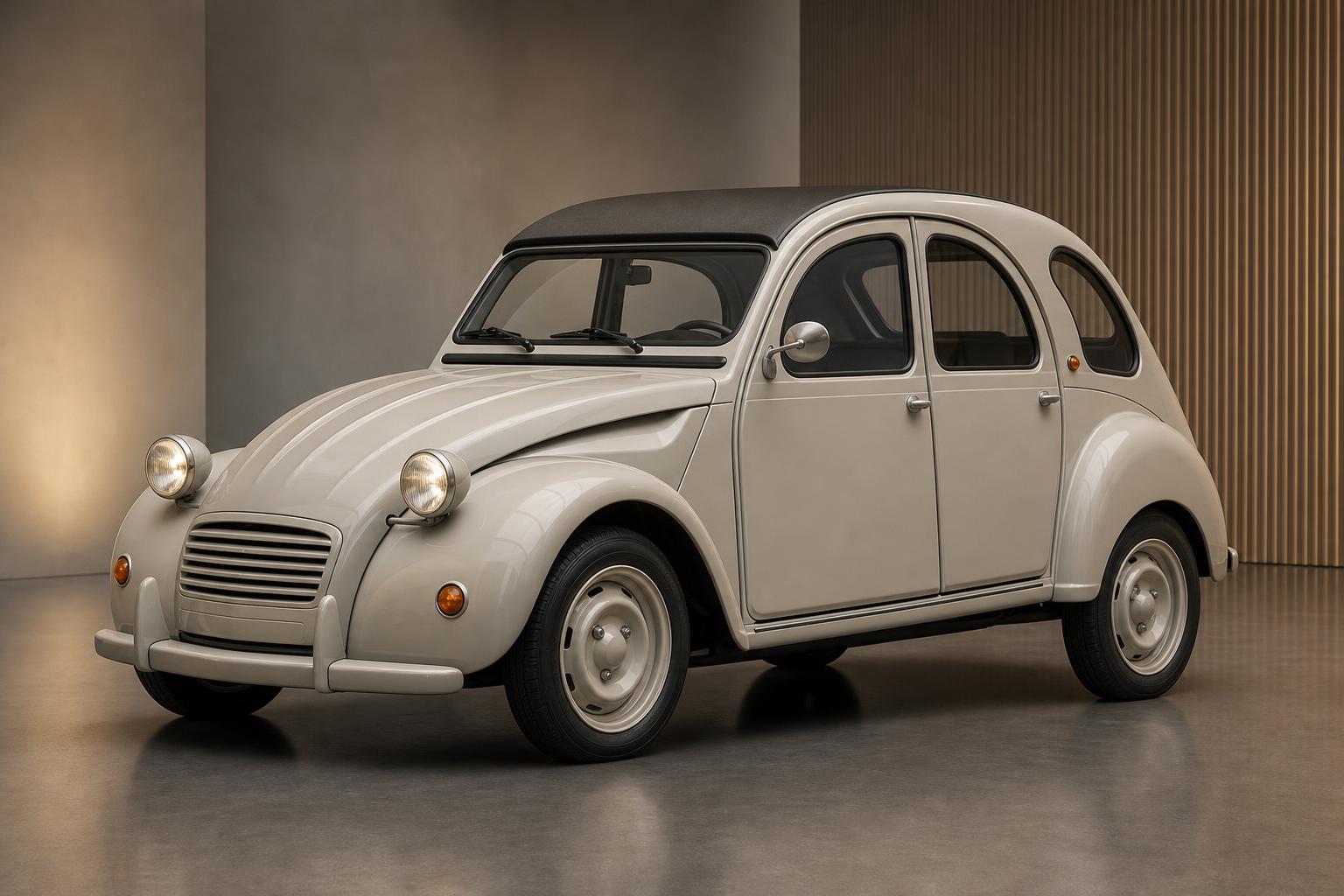 A modern Citroën 2CV ihlette koncepcióautó klasszikus lemezfelnivel