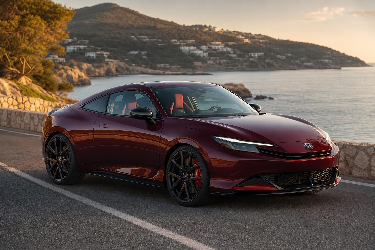 Honda Prelude Limited Edition gránátalma színű fényezéssel és fekete könnyűfém felnikkel