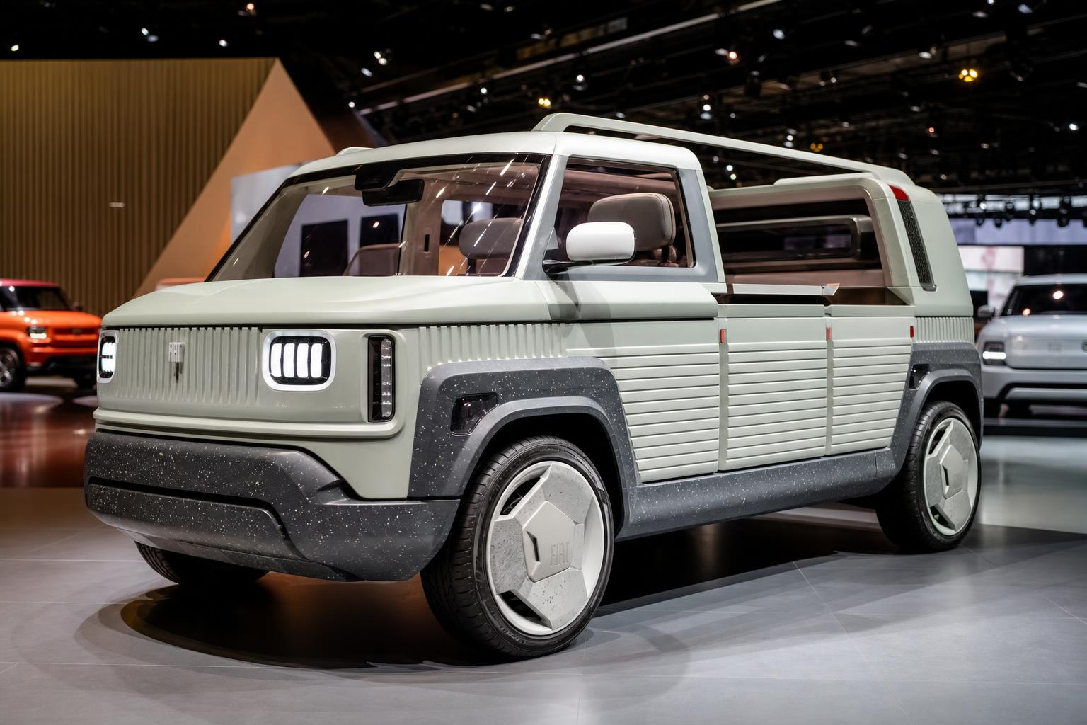 A Fiat Multiplay koncepcióautó futurisztikus, pickup és SUV jegyeket ötvöző látványterve