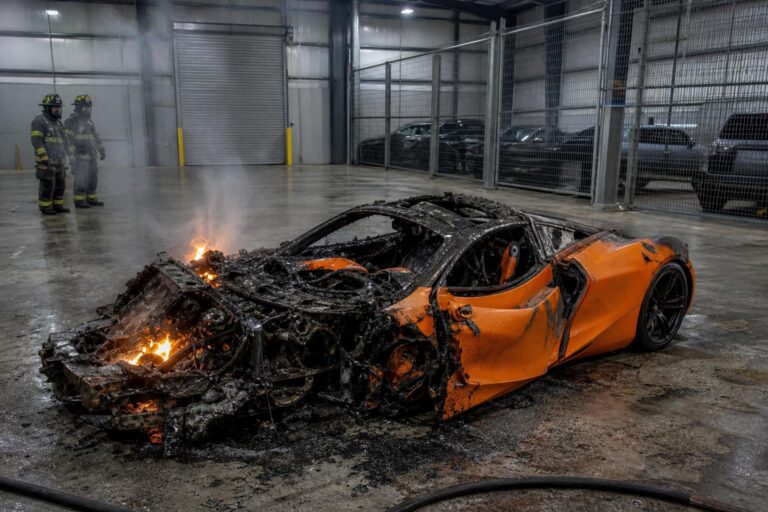 McLaren 720S tűz: 31 nappal a halálos baleset után lobbant lángra a roncs