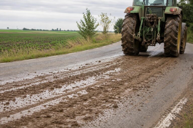 Mezőgazdasági gép sárfelhordása az útra: ki felelhet a veszélyért?