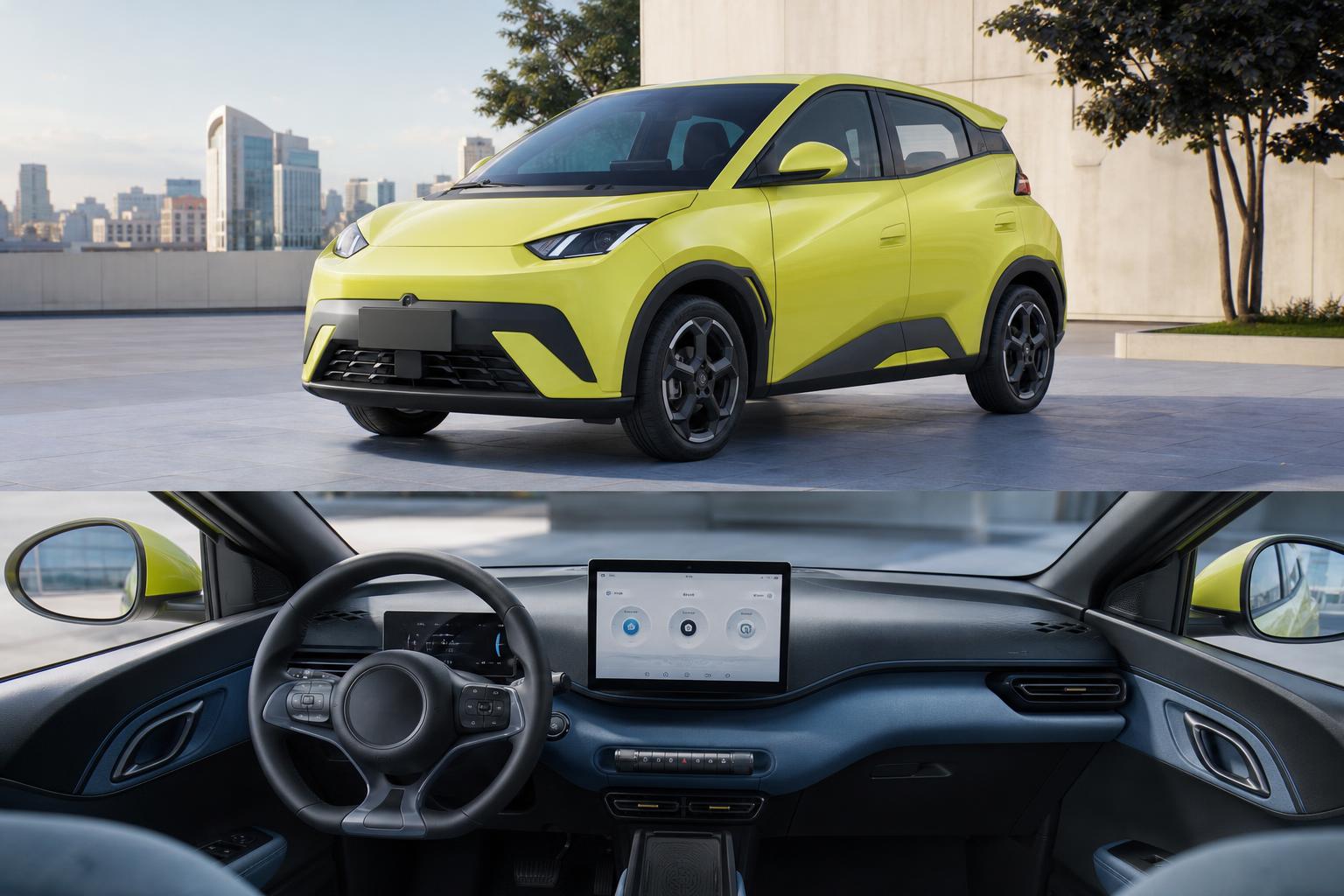 Frissített BYD Dolphin Surf elektromos kisautó városi környezetben