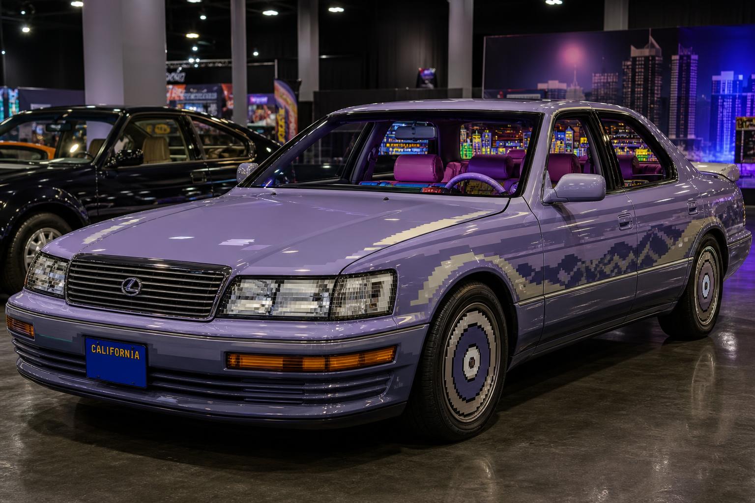 Pixeles videojáték-autóként átalakított Lexus LS400