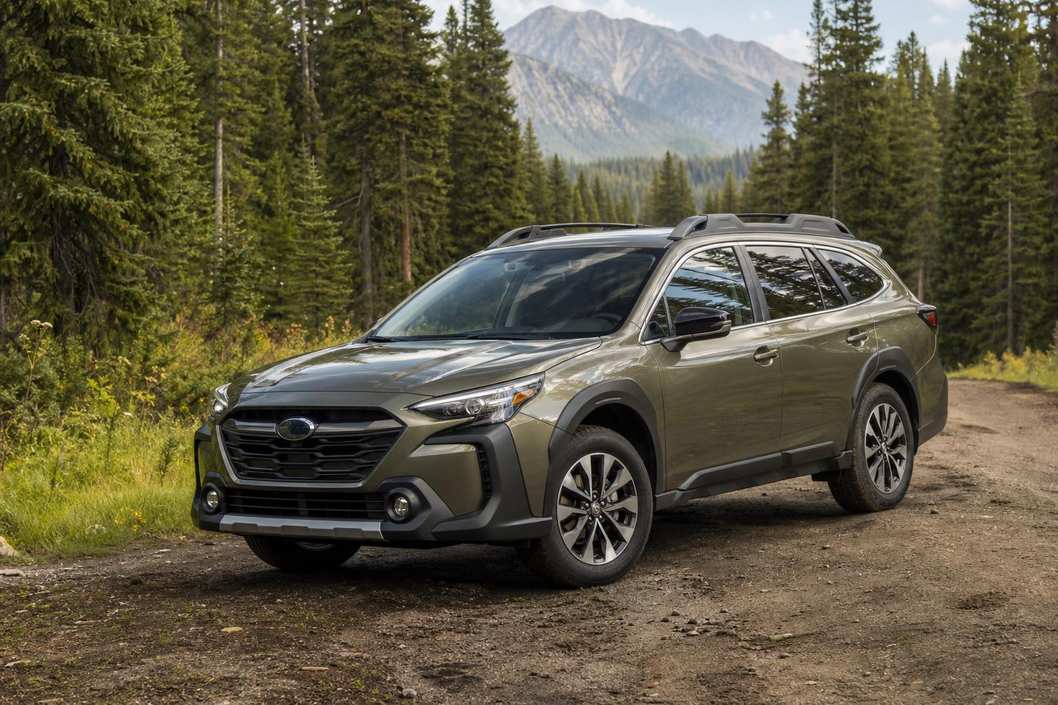 Subaru Outback erdei úton, összkerékhajtású kombiként