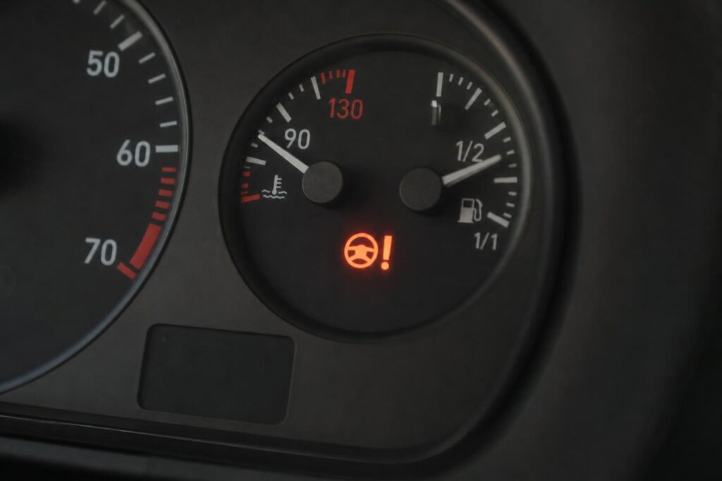Hidraulikus szervokormány-pumpa és folyadéktartály hideg motor közelében